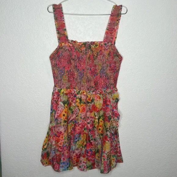 NWT Alice + Olivia Jocelyn Smocked Mini Dress Size 12 - Picture 7 of 16